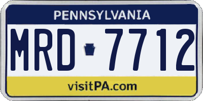PA license plate MRD7712