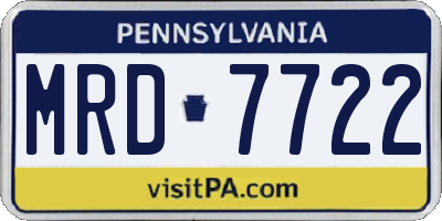 PA license plate MRD7722