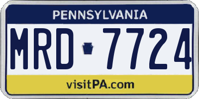 PA license plate MRD7724