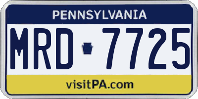PA license plate MRD7725