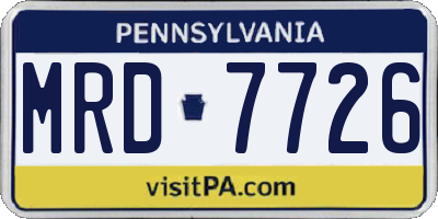 PA license plate MRD7726