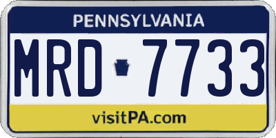 PA license plate MRD7733