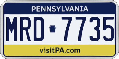 PA license plate MRD7735