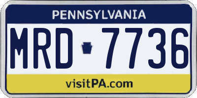 PA license plate MRD7736