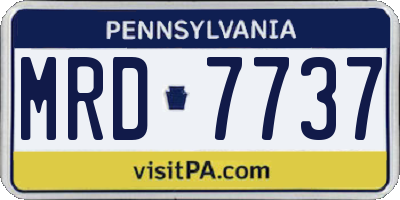 PA license plate MRD7737