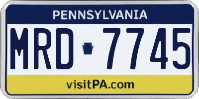 PA license plate MRD7745