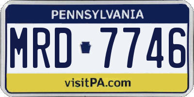 PA license plate MRD7746