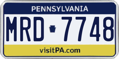 PA license plate MRD7748