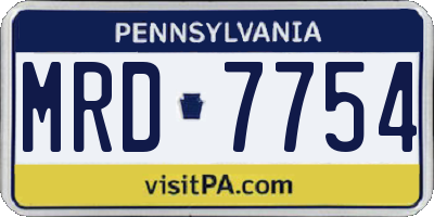 PA license plate MRD7754