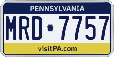 PA license plate MRD7757