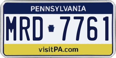 PA license plate MRD7761