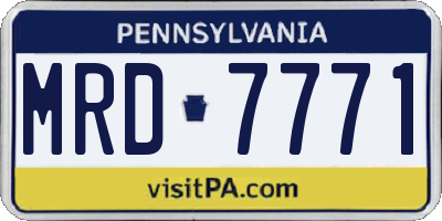 PA license plate MRD7771