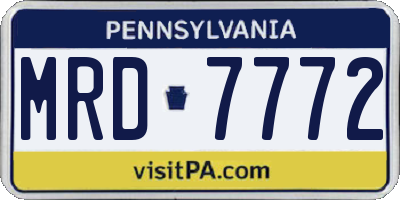 PA license plate MRD7772