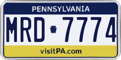 PA license plate MRD7774