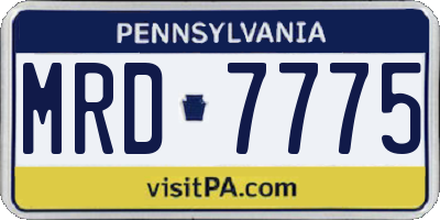 PA license plate MRD7775