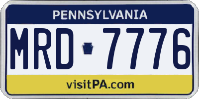 PA license plate MRD7776