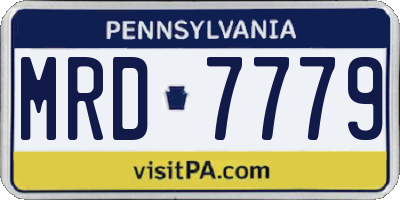 PA license plate MRD7779