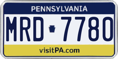 PA license plate MRD7780