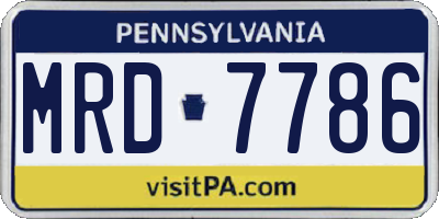 PA license plate MRD7786