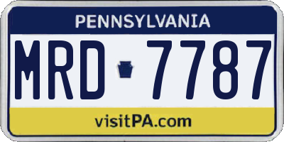 PA license plate MRD7787
