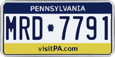 PA license plate MRD7791