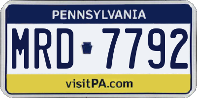 PA license plate MRD7792