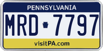 PA license plate MRD7797