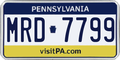 PA license plate MRD7799