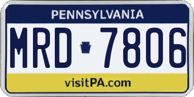 PA license plate MRD7806