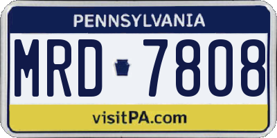 PA license plate MRD7808
