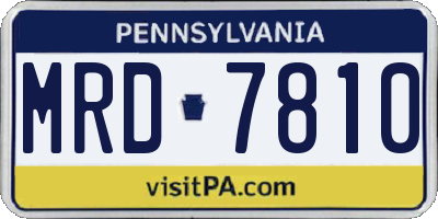 PA license plate MRD7810