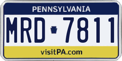 PA license plate MRD7811