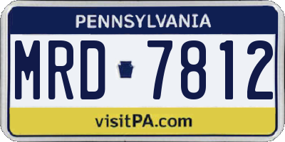 PA license plate MRD7812
