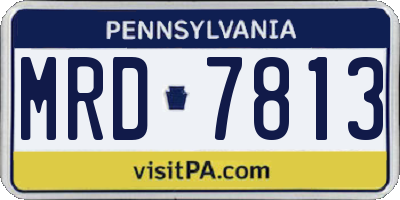 PA license plate MRD7813