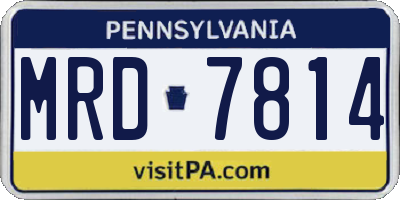 PA license plate MRD7814
