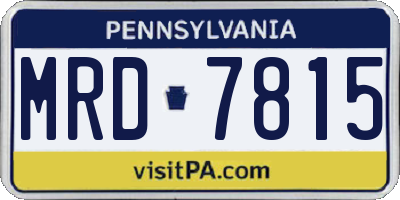 PA license plate MRD7815