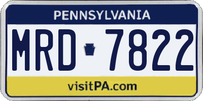 PA license plate MRD7822