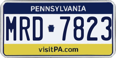PA license plate MRD7823