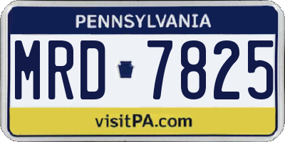 PA license plate MRD7825