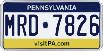 PA license plate MRD7826