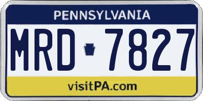 PA license plate MRD7827