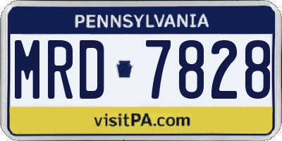 PA license plate MRD7828