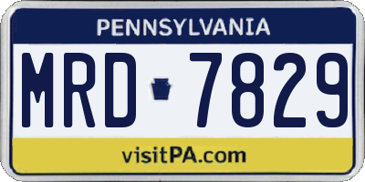 PA license plate MRD7829