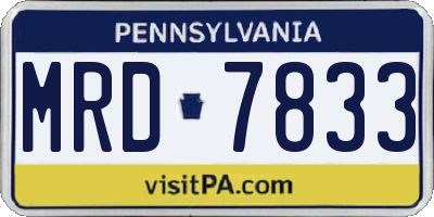 PA license plate MRD7833