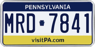 PA license plate MRD7841