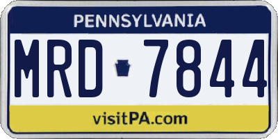 PA license plate MRD7844