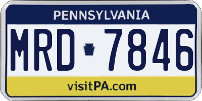 PA license plate MRD7846