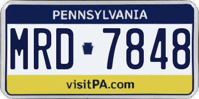 PA license plate MRD7848