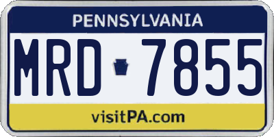 PA license plate MRD7855