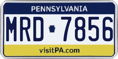 PA license plate MRD7856
